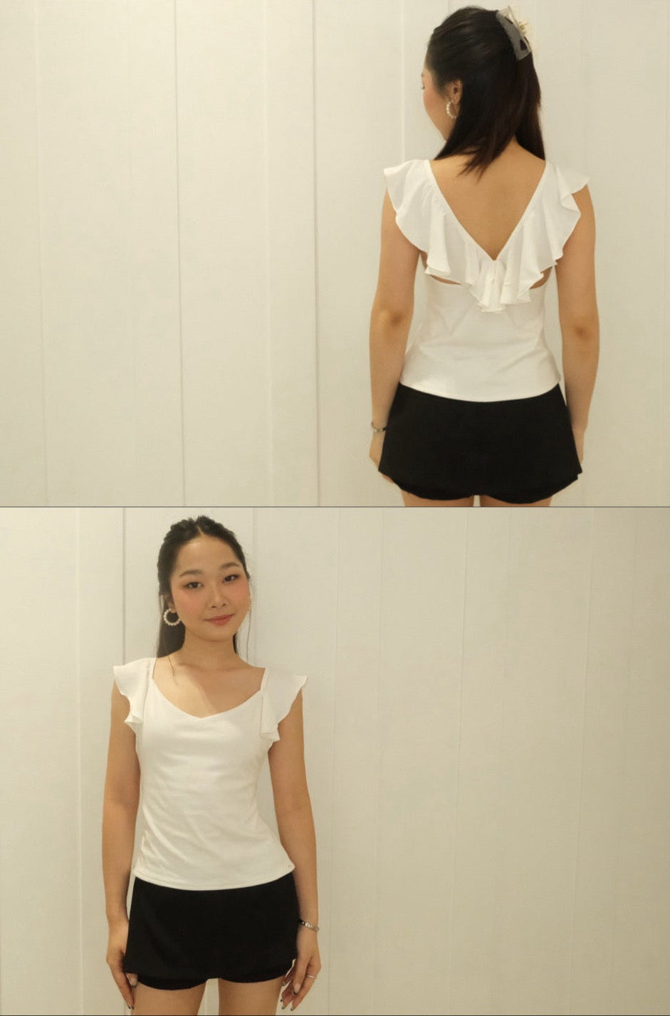 White back ruffle