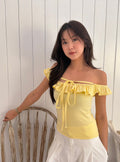 Yellow ruffle tie