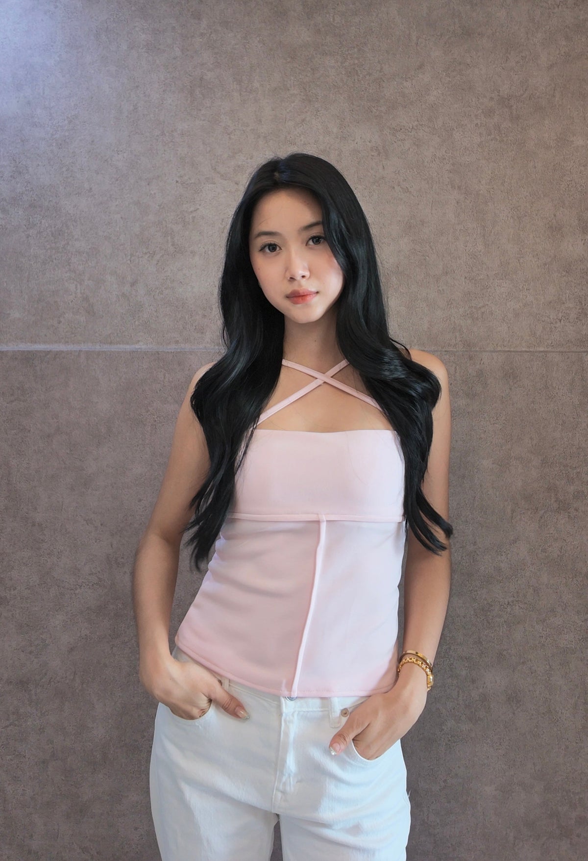 Light pink crisscross